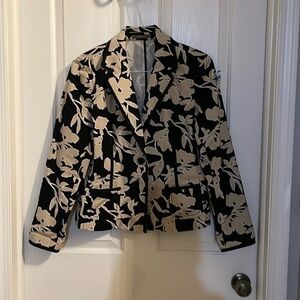 Liz Claiborne size 14 black and tan blazer or jacket in cotton